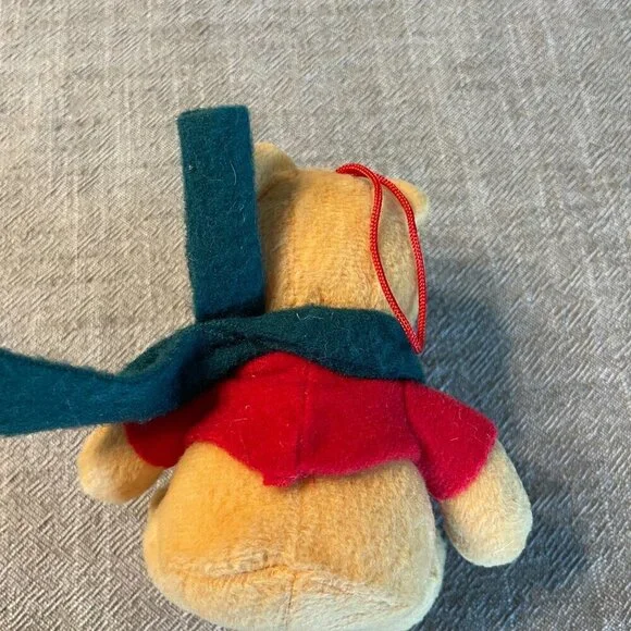Disney Stuffed Pooh wearing scarf Plush Dangle Ornament stuffed bear 4" x 3"! - Picture 4 of 5